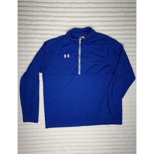 Under Armour 1/4 Zip Pullover Top, Long Sleeves, Blue, Men’s Size XL